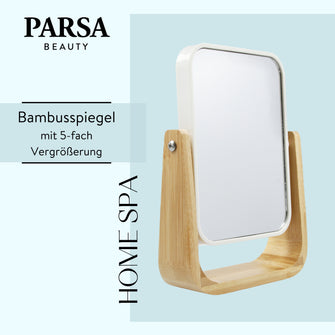 PARSA Beauty ESSENTIAL Kosmetikspiegel Bambus 1x 5x Schminkspiegel