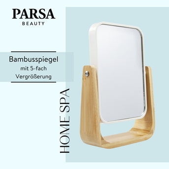 PARSA Beauty ESSENTIAL Kosmetikspiegel Bambus 1x 5x Schminkspiegel