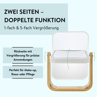 PARSA Beauty ESSENTIAL Kosmetikspiegel Bambus 1x 5x Schminkspiegel