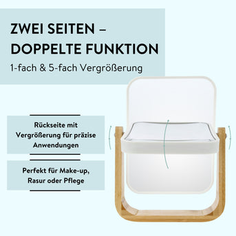 PARSA Beauty ESSENTIAL Kosmetikspiegel Bambus 1x 5x Schminkspiegel