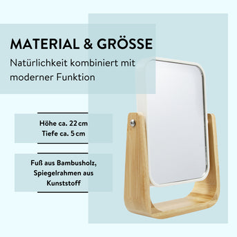 PARSA Beauty ESSENTIAL Kosmetikspiegel Bambus 1x 5x Schminkspiegel