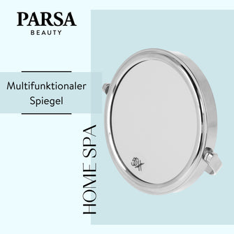 PARSA Beauty ESSENTIAL Reise Standspiegel silber 1x 5x Spiegel