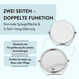 PARSA Beauty ESSENTIAL Reise Standspiegel silber 1x 5x Spiegel