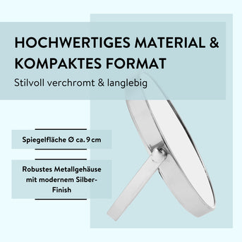 PARSA Beauty ESSENTIAL Reise Standspiegel silber 1x 5x Spiegel
