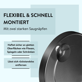 PARSA Beauty ESSENTIAL Saugnapf Spiegel schwarz matt 10x Zoom