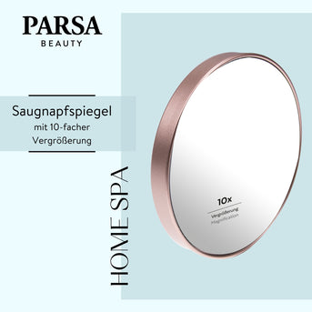 PARSA Beauty ESSENTIAL Saugnapf Spiegel champagner 10x Vergrößerung