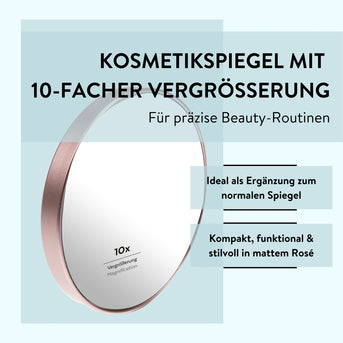 PARSA Beauty ESSENTIAL Saugnapf Spiegel champagner 10x Vergrößerung