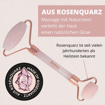 PARSA Beauty NATURE LOVE Rosenquarzroller Gesichtsmassage Roller