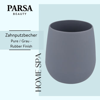 PARSA Beauty ESSENTIAL Zahnputzbecher Pure grau Badbecher Badezimmer