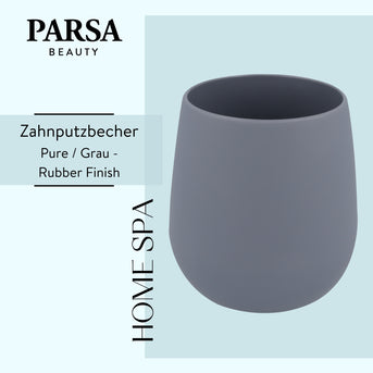 PARSA Beauty ESSENTIAL Zahnputzbecher Pure grau Badbecher Badezimmer