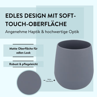 PARSA Beauty ESSENTIAL Zahnputzbecher Pure grau Badbecher Badezimmer