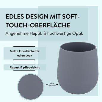 PARSA Beauty ESSENTIAL Zahnputzbecher Pure grau Badbecher Badezimmer