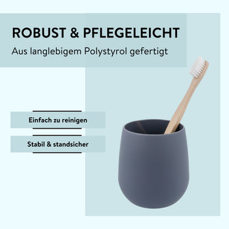 PARSA Beauty ESSENTIAL Zahnputzbecher Pure grau Badbecher Badezimmer