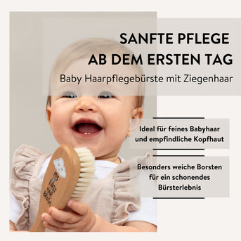 PARSA Beauty BABY Haarpflegebürste – Ziegenhaar & FSC®-Holz für empfindliche Babyköpfe