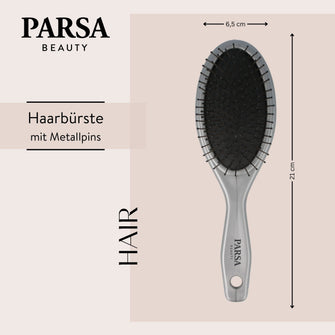 PARSA Beauty ESSENTIAL Unicolor Bürste oval Metallpins grau