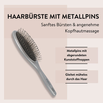 PARSA Beauty ESSENTIAL Unicolor Bürste oval Metallpins grau