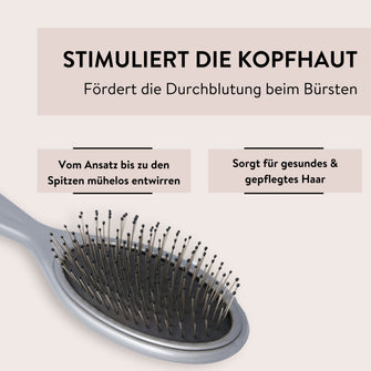 PARSA Beauty ESSENTIAL Unicolor Bürste oval Metallpins grau