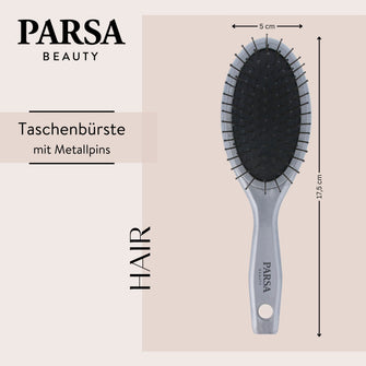 PARSA Beauty ESSENTIAL Haarbürste oval klein Metallpins grau