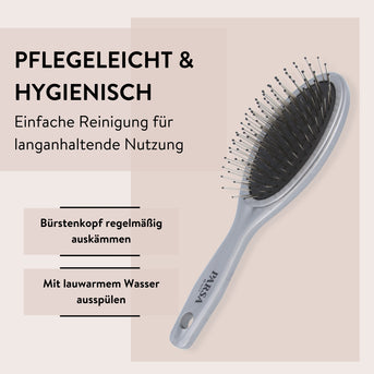 PARSA Beauty ESSENTIAL Haarbürste oval klein Metallpins grau