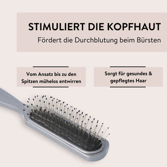 PARSA Beauty ESSENTIAL Haarbürste lang schmal Metallpins grau