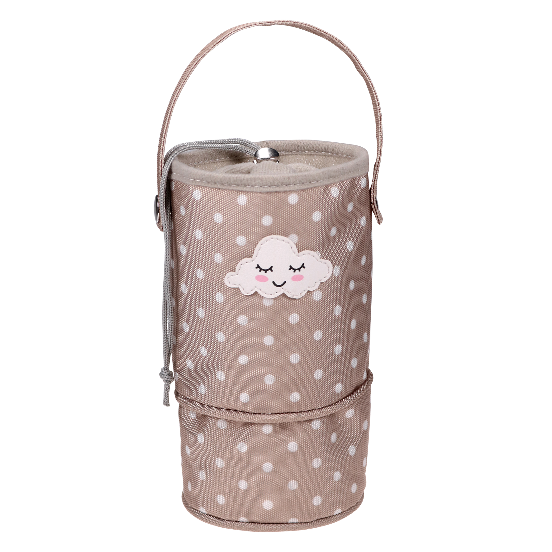 PARSA Baby Isolierflasche beige mit Wolkenstickerei 1Stk.