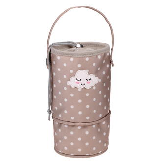 PARSA Baby Isolierflasche beige mit Wolkenstickerei 1Stk.
