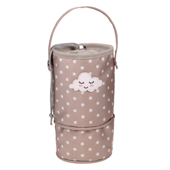 PARSA Baby Isolierflasche beige mit Wolkenstickerei 1Stk.