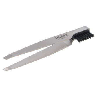 PARSA Beauty ESSENTIAL Pinzette mit Augenbrauenbürstchen 2in1