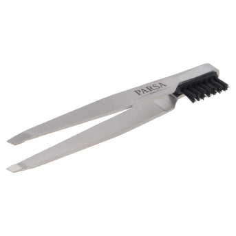 PARSA Beauty ESSENTIAL Pinzette mit Augenbrauenbürstchen 2in1