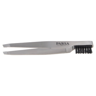 PARSA Beauty ESSENTIAL Pinzette mit Augenbrauenbürstchen 2in1