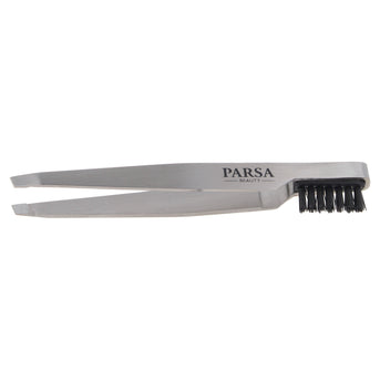 PARSA Beauty ESSENTIAL Pinzette mit Augenbrauenbürstchen 2in1