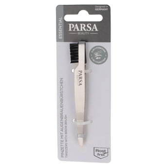 PARSA Beauty ESSENTIAL Pinzette mit Augenbrauenbürstchen 2in1