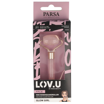 PARSA Beauty LOV.U Mini Rosenquarzroller Gesichtsmassage Roller