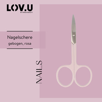 PARSA Beauty LOV.U Nagelschere rosa Edelstahl Nagelpflege Schere