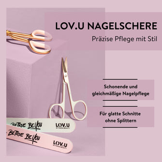 PARSA Beauty LOV.U Nagelschere rosa Edelstahl Nagelpflege Schere