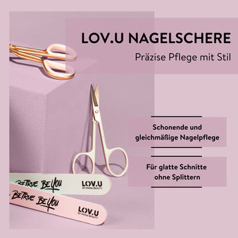 PARSA Beauty LOV.U Nagelschere rosa Edelstahl Nagelpflege Schere