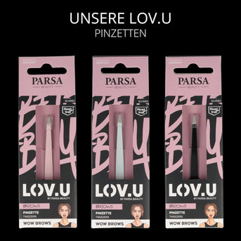 PARSA Beauty LOV.U Pinzette schwarz Augenbrauen Pinzette Beauty