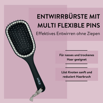 PARSA Beauty LOV.U Entwirrbürste groß – schnelles Bürsten ohne Ziepen