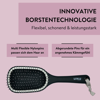 PARSA Beauty LOV.U Entwirrbürste groß – schnelles Bürsten ohne Ziepen