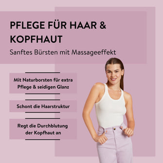 PARSA Beauty LOV.U Paddle Entwirrbürste Wet & Dry mit Wildschweinborsten in Beige