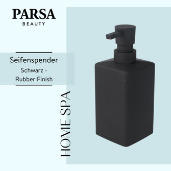 PARSA Beauty Essential Seifenspender Rubber Look, mattes Schwarz & Moderne Eleganz
