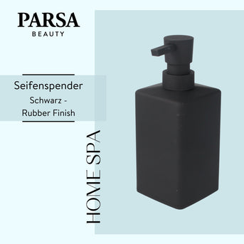 PARSA Beauty Essential Seifenspender Rubber Look, mattes Schwarz & Moderne Eleganz
