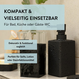 PARSA Beauty Essential Seifenspender Rubber Look, mattes Schwarz & Moderne Eleganz