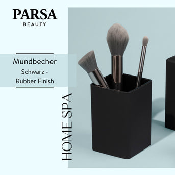 PARSA Beauty ESSENTIAL Zahnputzbecher schwarz Badezimmer Becher