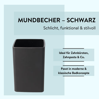 PARSA Beauty ESSENTIAL Zahnputzbecher schwarz Badezimmer Becher