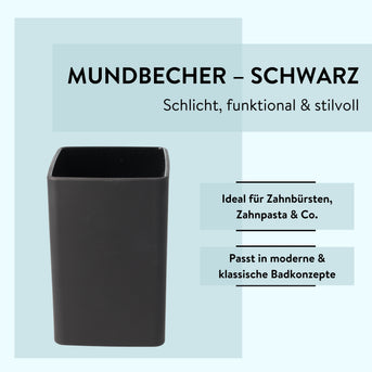 PARSA Beauty ESSENTIAL Zahnputzbecher schwarz Badezimmer Becher