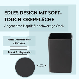 PARSA Beauty ESSENTIAL Zahnputzbecher schwarz Badezimmer Becher