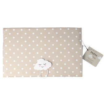 PARSA Beauty Wickeltasche beige Punkte – kompakt, pflegeleicht, für unterwegs