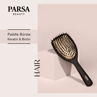 PARSA Beauty PROFESSIONAL Paddlebürste – Keratin & Biotin für Glanz & Pflege