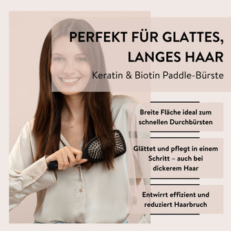 PARSA Beauty PROFESSIONAL Paddlebürste – Keratin & Biotin für Glanz & Pflege